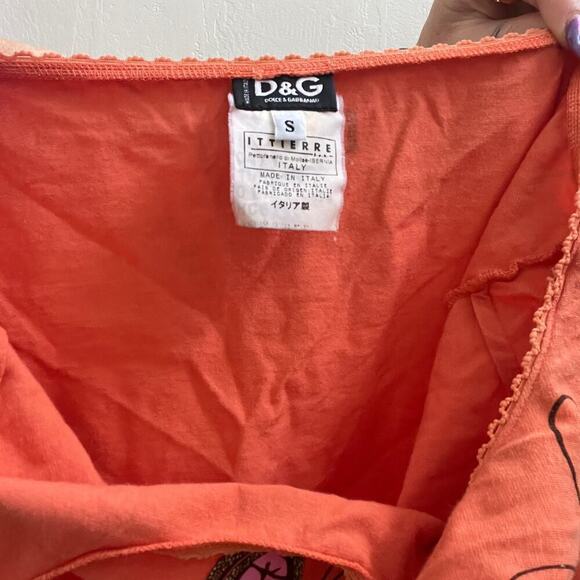 Vintage/Y2K Dolce & Gabbana Orange Printed Halter Top - Picture 8 of 8